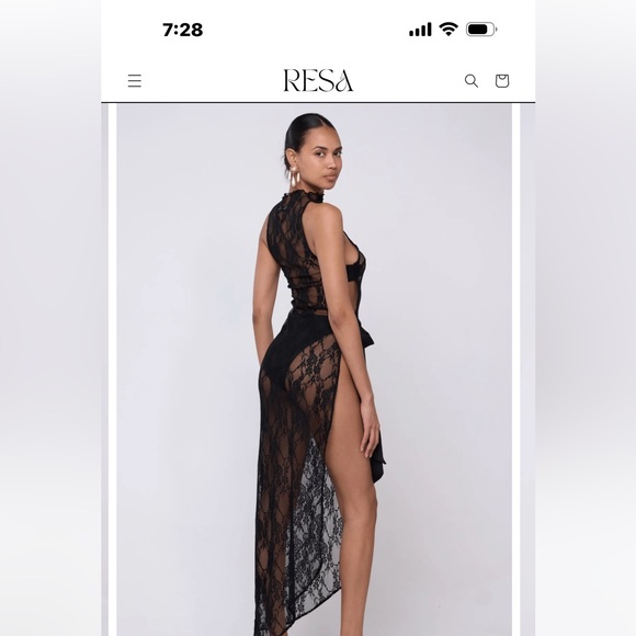 RESA Sheer Black Lace Maxi Dress - Picture 3 of 3